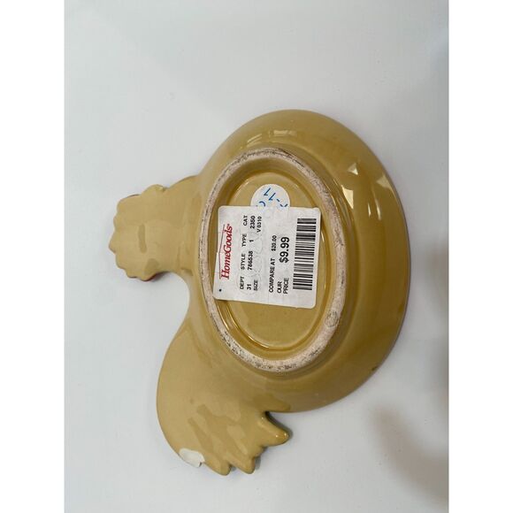 Set of 4 Maxcera Rooster Hand Painted Floral Design Decorative Dishes/Bowls - Picture 3 of 14